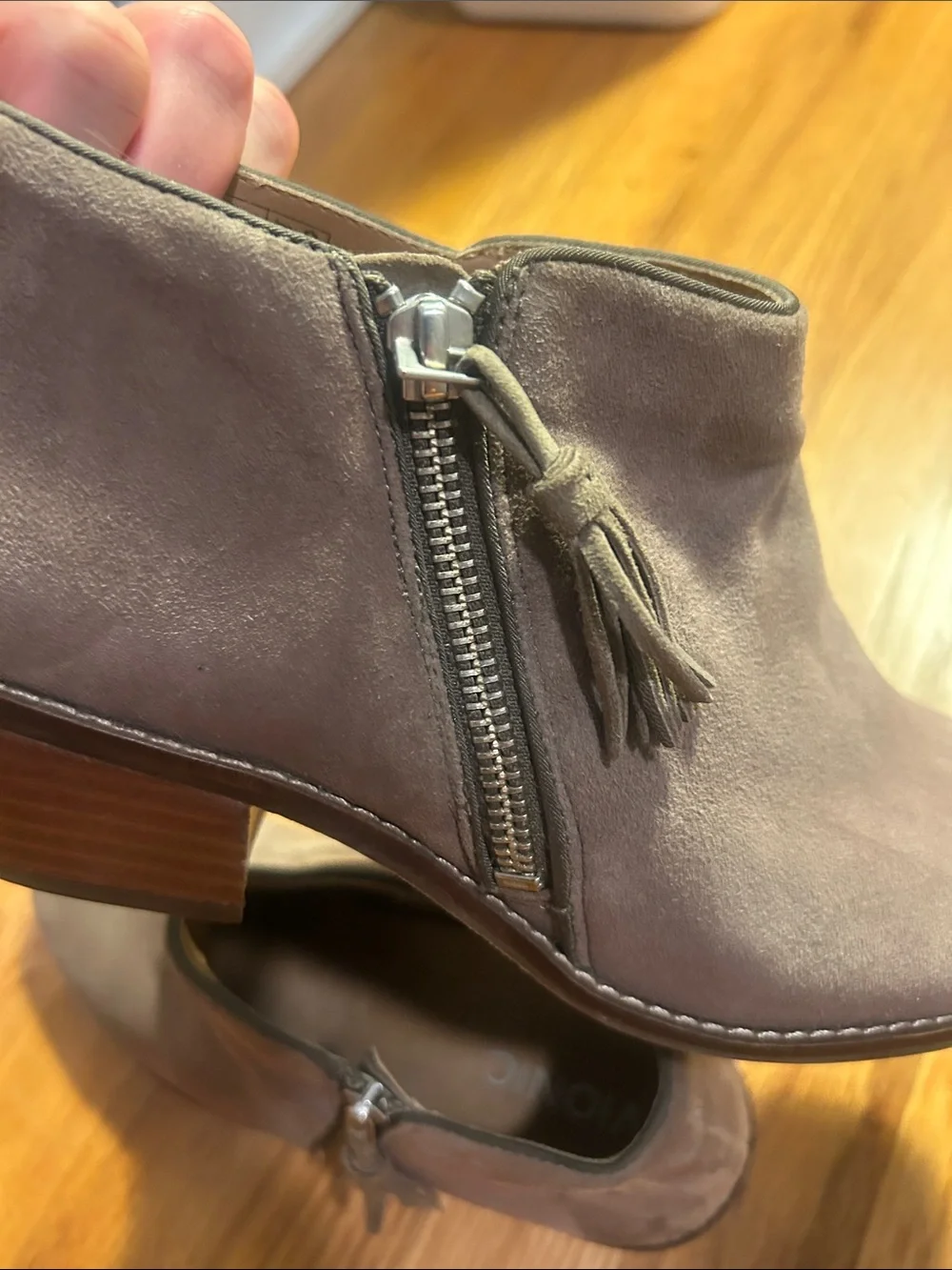 Vionic Suede Ankle Boots with Side Zip